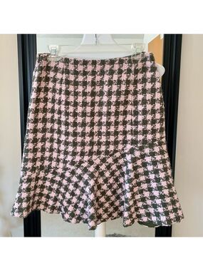 Tweed Pink & Green Wool Skirt